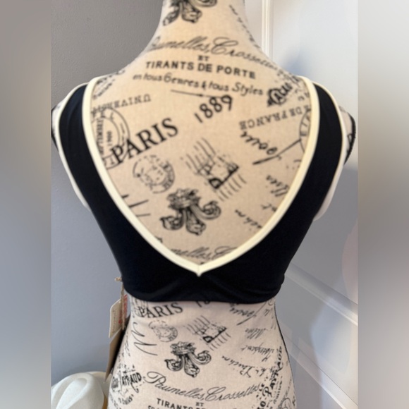 NWT FP Movement x Toast Swim “Bind V-Neck Bikini Top” in Black/Meringue - Picture 6 of 7